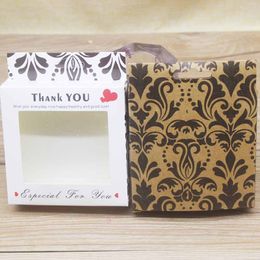 newAccessory Packaging Box with Window PVC Kraft Paper DIY Packing Container Thank You Printed Cardboard Craft Boxes EWA4614