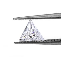 Triangle cut 0.1CT - 3CT real moissanite stone loose lab grown Colour D clarity FL for band, earring and sides stones each one equal to 0.5CT or more give a free certificate