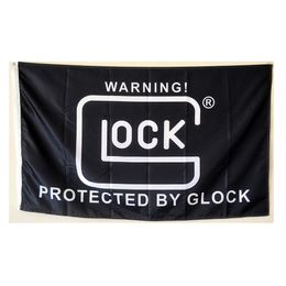 Black Glock Flag Firearms Warning Protected 3x5ft Flags 100D Polyester Banners Indoor Outdoor Vivid Colour High Quality With Two Brass Grommets