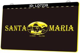 LD7239 Ship Bird Lake Santa Maria 3D Engraving LED Light Sign Wholesale Retail