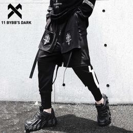 11 BYBB'S DARK Tactical Fake Two Cargo Pant Man Harajuku Embroidery Joggers Men Trousers Streetwear Hip Hop Function Pants 210616
