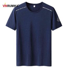 New 2020 Super Large Size L-9XL Men Summer Casual Brand Black Short Sleeve T-shirt Tees & Tops Man Elastic O-neck Blue T-shirts G1222