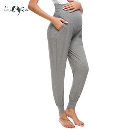 Maternity Pants Women's Super Stretch Secret Fit Belly Ankle Skinny Work Pant Harem Pregnancy Premama 3 Colors 210721