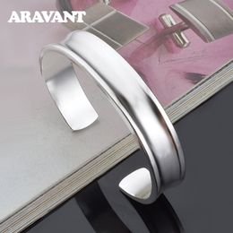 Silver Smooth Bangles Bracelets For Women Men Fashion Jewellery Party Gifts