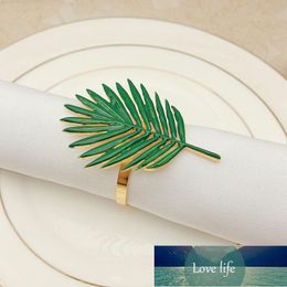 12pcs/lot Green Leaf Napkin Ring Metal Buckle El Table Decoration Rings Factory price expert design Quality Latest Style Original Status