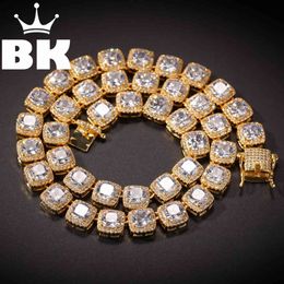 THE BLING KING Square Cubic Zirconia Tennis Lovely Top Quality Hiphop Necklace Luxury Full Iced Out CZ Jewellery For Men Women Dro X0509