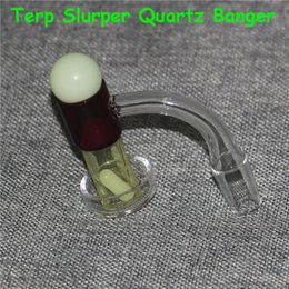 Beveled Edge Terp Slurper Quartz Banger Nails Smoking Accessories Seamless Fully Weld Bangers 14mm Joint With Glass Marble Ruby Pearl Pill