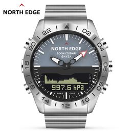 Men Dive Sports Digital watch Mens Watches Military Army Luxury Full Steel Business Waterproof 200m Altimeter Compass NORTH EDGE 210609