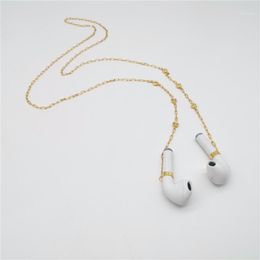 Chains Korean Fashion Jewelry For Women Bluetooth Headset Gold Chain Charm Lady Casual Ketting Vintage Choker Luxury Necklace 2022