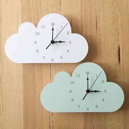 Nordic Cute Cloud elephant shape Wall Clock Monochrome for Children kids room decoration Figurines gift Photography props 1piece H1230