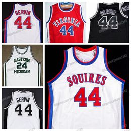 virginia UK - Custom Retro GEORGE #44 GERVIN Virginia Squires College Basketball Jersey All Stitched White Red Black Size S-4XL Any Name Number Top Quality Vest Jerseys