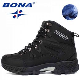 BONA New Arrival Men Hiking Shoes Anti-Slip Outdoor Sport Shoes Walking Trekking Climbing Sneakers Zapatillas Comfortable Boots H1125