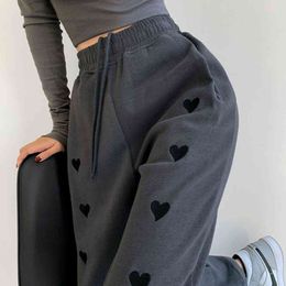 white Sweatpants for Women 2021 Spring Autumn New Baggy Fashion Oversize Sports Pants Balck Trousers Female Joggers Streetwear Y211115