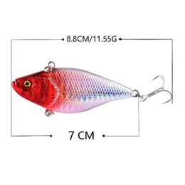 Fishing Hooks Vib Lure Bait 7cm/11.5g Submerged Sea Bionic Ring Bead Hard Outdoor Gear