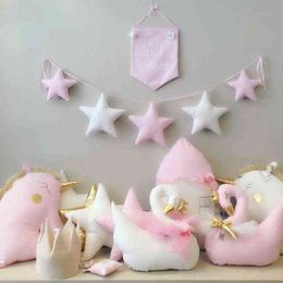 150CM Kids Room Decoration Wall Hangings Ornaments Star Garlands Stuffed Toys Nursery Baby Girl Gifts Party Christmas Decoration Y211119