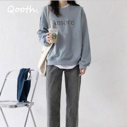 Autumn Japanese Style Outfit Casual Shirts Women Tops Full Sleeve Regular Length Loose Sweatshirt Cotton CHIC QT190 210518