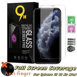 2.5D Full Coverage Screen Protector 0.3mm 9H Tempered Glass For iPhone 13 12 Mini 11 Pro Max XR XS X 6S 7 8 Plus with 10 in 1 Package