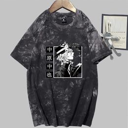 Anime T-shirt Bungo Stray DogsShort Sleeve O-neck Casual Tie Dye Uniex Y0809