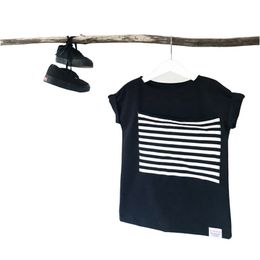 Fashion Baby Boys Summer T-shirt and Romper Brother Matching Clothes Kids Black Tops European Style 210619