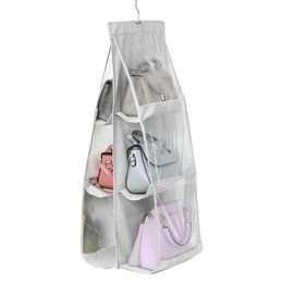 Storage Bags Bedroom Purse Bag Door Wall Wardrobe 6 Pockets Holder Pouch Space Saving Hanging Handbag Organizer Home Closets DurableStorage