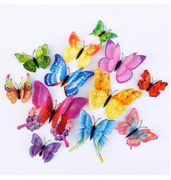 3D Double-layer simulation butterfly decoration wall stickers 12pc 3d butterflies 3d butterfly pvc removable wall stickers butterflys