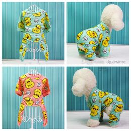 Soft Pyjamas for Small Medium Dogs Warm Pets Clothes Dog Apparel Chihuahua Yorkie Pet Puppy Clothing For Jumpsuit Winter Costume Yellow Duck S A242