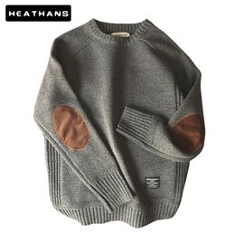 s Men's Harajuku Sweater Thick Warm Wool Knitted Korean Loose O-Neck Pullover Sweater Unisex Casual Knitted Pullovers 211221