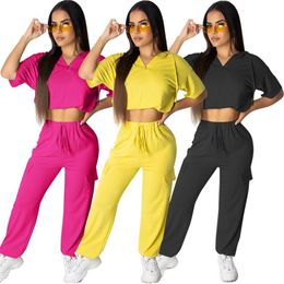 Festival Clothing 2pcs Set Hoodies Loose Hooded Half Sleeve Tops Crop + Solid Long Elastic 2 Pieces Sets Women Suits Female 210517