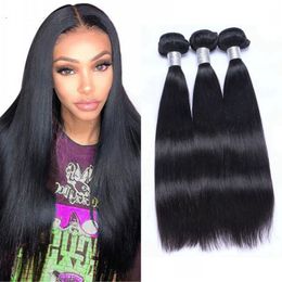 Straight Hair Bundles 8A Peruvian Human Hair Weave 3 Pieces 8-26 inch Unprocessed Virgin Extensions