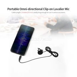 Type C 3.5AUX Professional Lavalier Microphone for Xiaomi Mi10 9 8 6 Mix3s 2s USB Audio Video Recording Condenser Mic for Redmi K30 Pro New