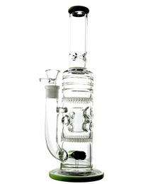 Vintage 13.5inch Perc Glass Bong Water smoking pipe hookah Bubbler Heady Oil Dab Rigs