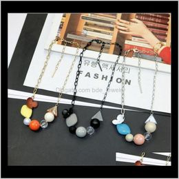 Pendants Jewelry2021 Fashion Woman Necklace Sweet Geometric Beads Pendant Necklaces Sweater Spring & Summer Chain Aessories Jewelry Drop Deli