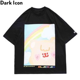 Cartoon Printed Hip Hop Tshirt Men Women Crew Neck Hipster T-shirt Cotton Tee Shirts Streetwear Clothing 210603