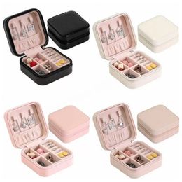 Storage Box Travel Jewellery Boxes Organiser Leather Display Storage Case Necklace Earrings Rings Jewellery Holder Gift Case Boxes