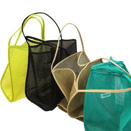 Outdoor Bags Fashionable Women Mesh Beach Bag Large Capacity Simple Style Seaside Transparent Shoulder Storage Mountaineering Net