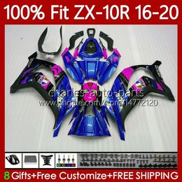 Injection Fairings For KAWASAKI NINJA ZX 10 R 1000 CC ZX1000 Shark Blue C 16-20 105No.135 ZX 10R 1000CC ZX-10R ZX10R 16 17 18 19 20 ZX-1000 2016 2017 2018 2019 2020 OEM Body