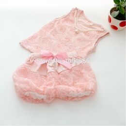 Summer Baby Girls Clothes Sets Rose Floral Baby Girl Clothing Kids T-Shirts Shorts Pants Suit Sleeveless Tops Necklace 210413