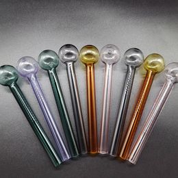 Glass Oil Burner Pipe Bong Thick Pyrex Colourful 6inch Length Ball OD Apporx 30mm Tube About 12mm High Quality Smoke Accessory For Tobacco Herb Water Pipes Dab Rig
