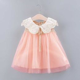 Lace Tulle Dress For Toddler Kid Baby Girl Solid Bow Party Princess Dress Clothing Spliced Mesh Fairy Dresses For Baby Girl Q0716