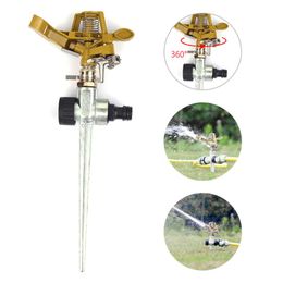 Watering Equipments 360 Degrees Auto Rotating Water Sprinkler Controlled Injections Garden Yard Lawn Spiking Grasses Hose