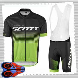 SCOTT team Cycling Short Sleeves jersey (bib) shorts sets Mens Summer Breathable Road bicycle clothing MTB bike Outfits Sports Uniform Y210414198