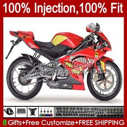 Injection Fairings For Aprilia RSV RS 125 RR 125RR RS4 RS125 Red gold 06 07 08 09 10 11 34No.74 RSV-125 RS-125 RSV125 R 2006 2007 2008 2009 2010 2011 RSV125RR 06-11 Body