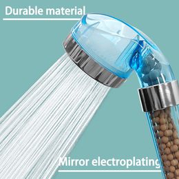 Elyn 3 Modes Bath Shower Adjustable Jetting Shower Head High Pressure Saving Water Bathroom Anion Filter Shower SPA Nozzle 210724