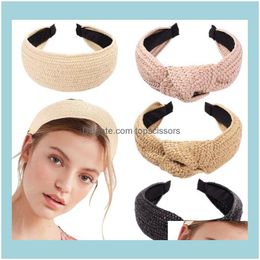Aessories & Tools Productsgirl Bohemian Knitted St Hairband Lady Weaving Knotted Headband Cross Women Hair Hoop Aessories1 Drop Delivery 202