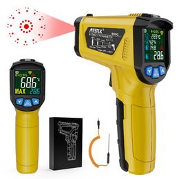 High Temperature Infrared Laser Electronic Thermometer Colourful Display Non Contact Thermometro Pyrometer IR Thermometer Gun 210719