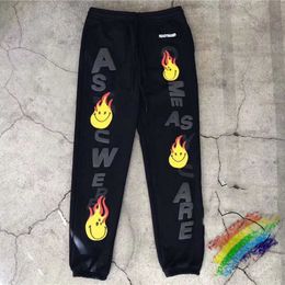 3D Foam Readymade Sweatpants Men Women 1:1 Top version Flame Printing Ready Made Trousers Pants X0628