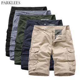 Summer Men Cargo Shorts Baggy Multi Pocket Mens Tactical Shorts Pants Fashion Cotton Loose Work Casual Army Cargo Shorts Male 210524