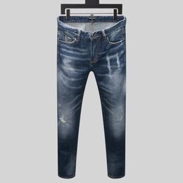 DSQ PHANTOM TURTLE Men's Jeans Mens Italian Designer Jeans Skinny Ripped Cool Guy Causal Hole Denim Fashion Brand Fit Jeans Men Washed Pants 65258