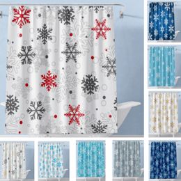 Christmas Shower Curtain Winter Snowflakes Curtains Red Grey Snowflakes Holiday Decoration With Hooks Waterproof Washable Xmas Bathroom Decor Free DHL HH21-803