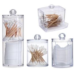 Storage Bags Acrylic Cosmetic Organiser Cotton Swabs Qtip Box Container Makeup Pad Jewellery Holder Candy